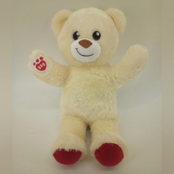 Build-A-Bear Lil Caramel Club Bonus Cream Red Paws Plush Bear 2019 - Picture 1 of 7